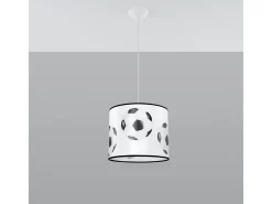 Sollux Lighting Lámparas colgantes Calcio a moderno de CLORURO DE POLIVINILO - 1 fuentes luminosas 3000K - L.30 x A.82 cm - negro Blanco
