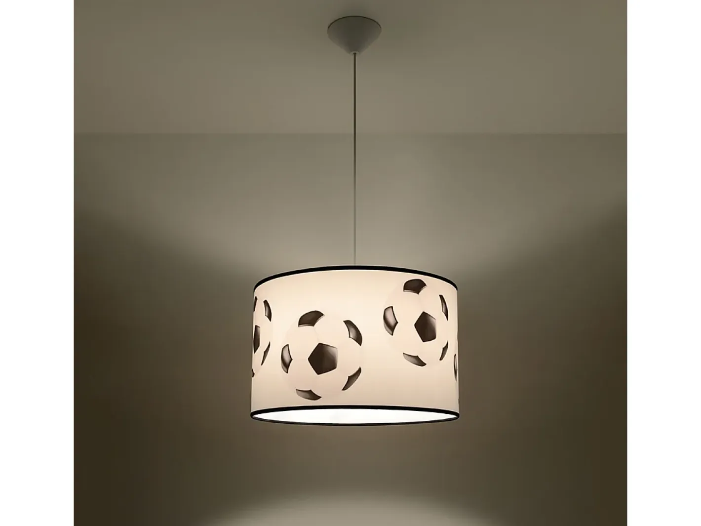 Sollux Lighting Lámpara Suspendida-Lámparas colgantes Calcio a moderno de CLORURO DE POLIVINILO - 1 fuentes luminosas 4000K - L.40 x A.82 cm - negro Blanco