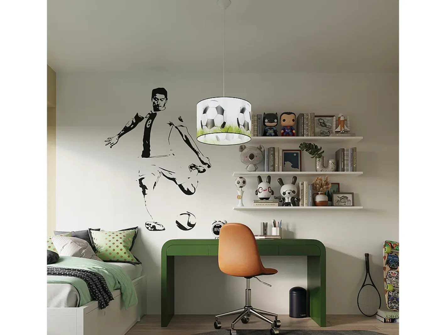 Sollux Lighting Lámparas colgantes Calcio c moderno de CLORURO DE POLIVINILO - 1 fuentes luminosas 3000K - L.40 x A.82 cm - blanco//verde Negro Outlet