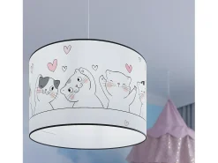 Online Sollux Lighting Lámparas Colgantes Cat Moderno De Cloruro De Polivinilo - 1 Fuentes Luminosas - L.40 X A.95 Cm - Multicolor Blanco / Multicolor
