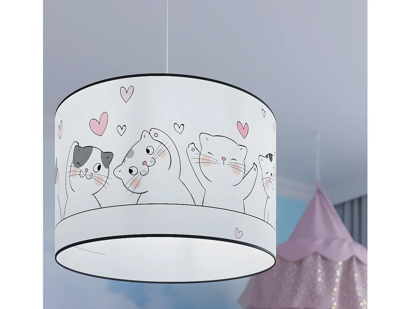 Online Sollux Lighting Lámparas Colgantes Cat Moderno De Cloruro De Polivinilo - 1 Fuentes Luminosas - L.40 X A.95 Cm - Multicolor Blanco / Multicolor