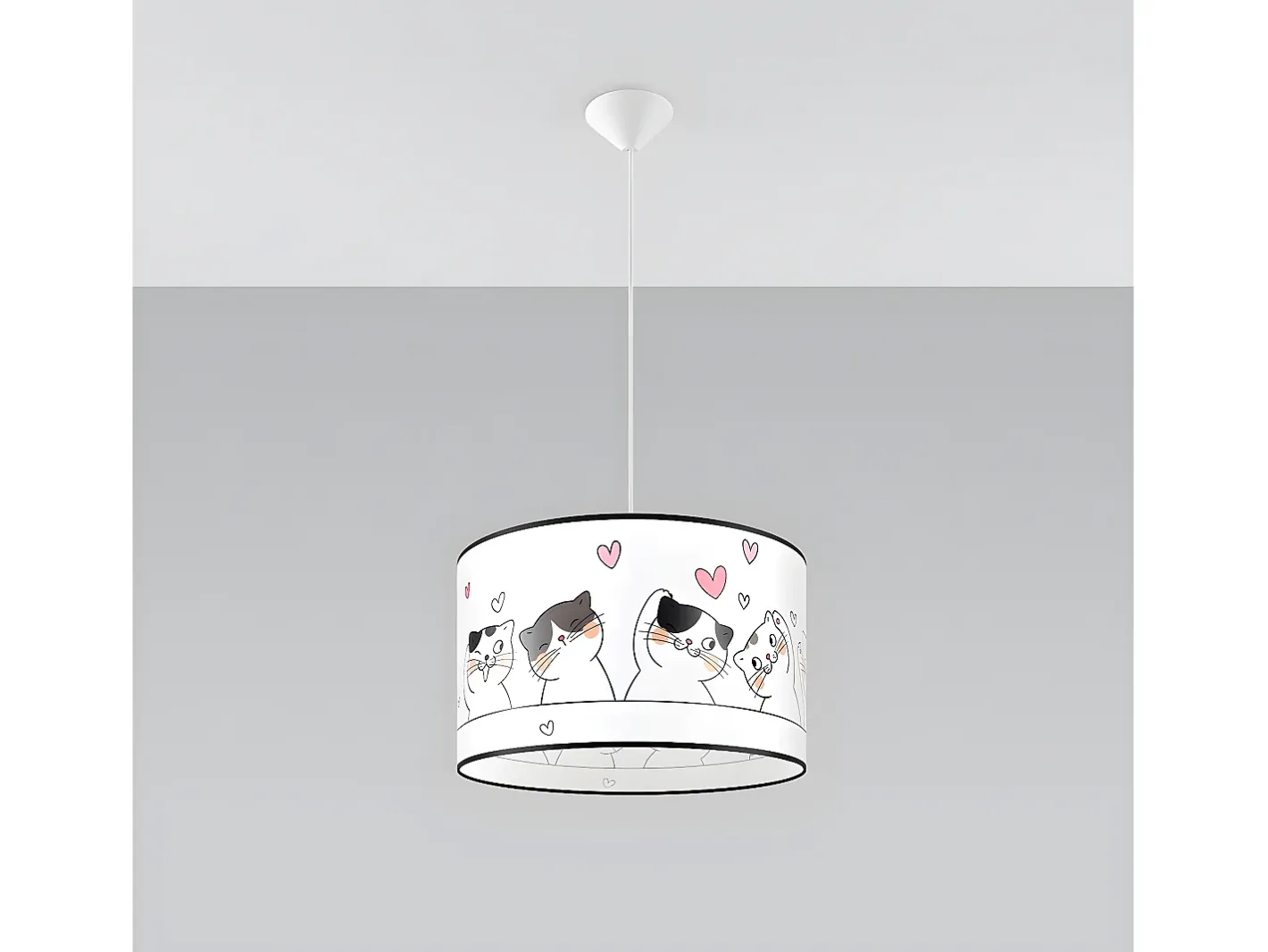 Online Sollux Lighting Lámparas Colgantes Cat Moderno De Cloruro De Polivinilo - 1 Fuentes Luminosas - L.40 X A.95 Cm - Multicolor Blanco / Multicolor