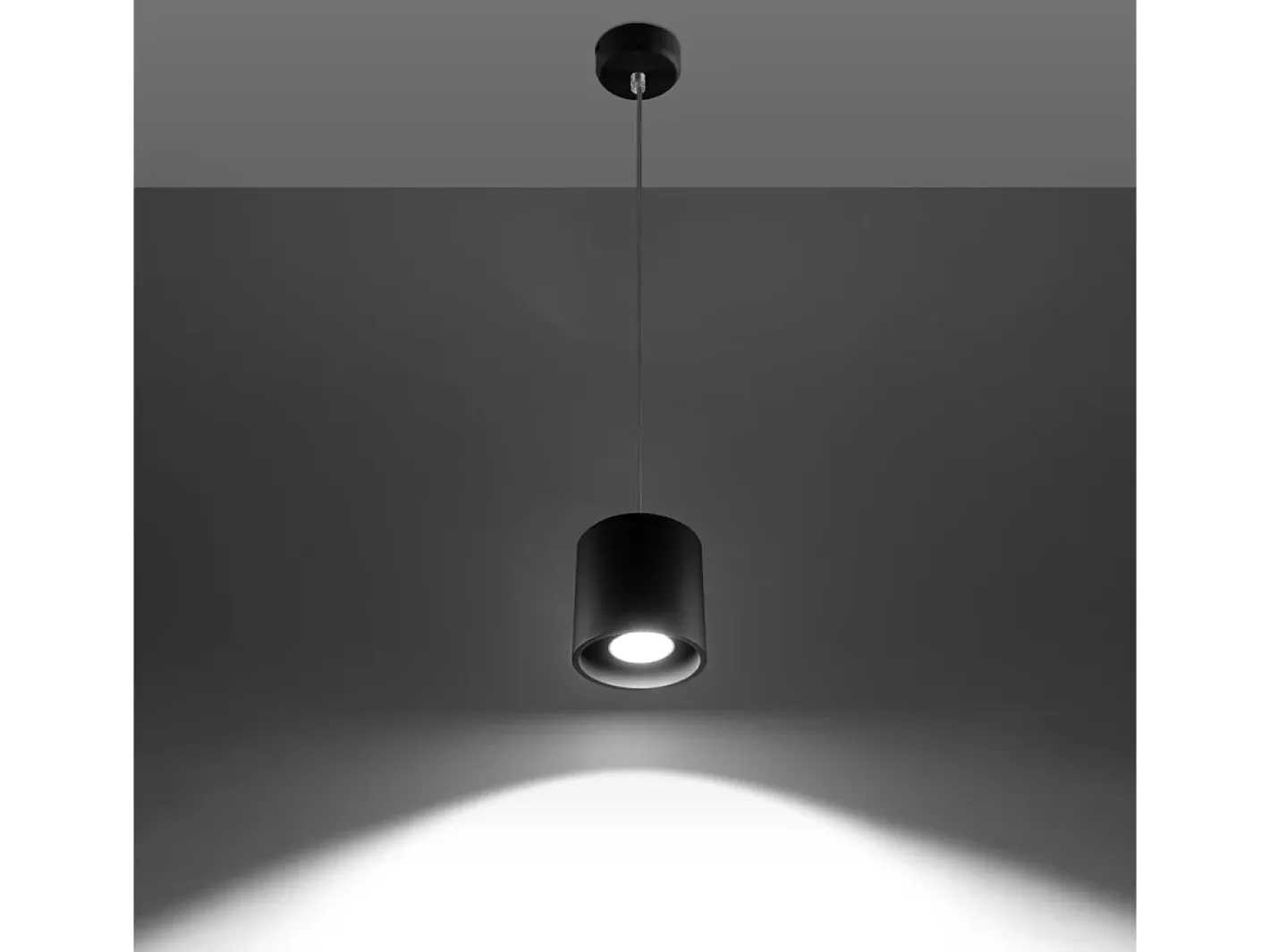 Sollux Lighting Lámpara Suspendida-Lámparas colgantes Celeris moderno de aluminio - 1 fuentes luminosas 4000K - L.10 x A.110 cm - Negro