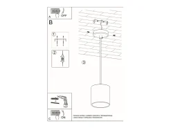 Sollux Lighting Lámpara Suspendida-Lámparas colgantes Celeris moderno de aluminio - 1 fuentes luminosas 4000K - L.10 x A.110 cm - Negro