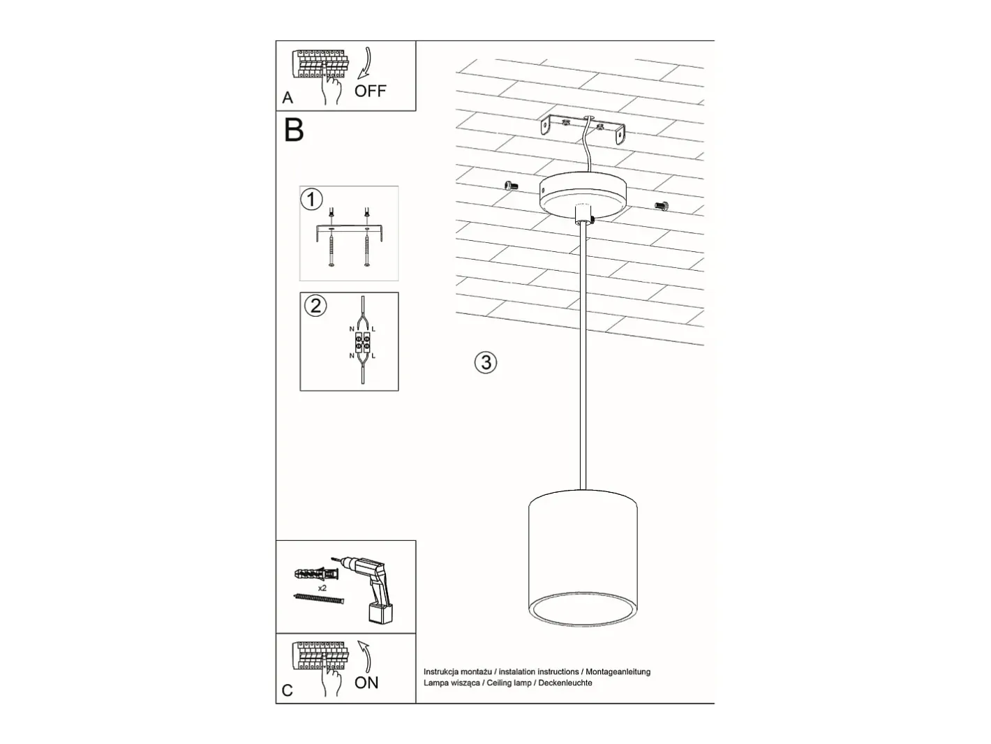 Sollux Lighting Lámpara Suspendida-Lámparas colgantes Celeris moderno de aluminio - 1 fuentes luminosas 4000K - L.10 x A.110 cm - Negro