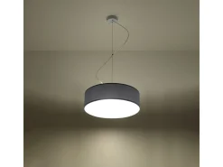 Sollux Lighting Lámparas colgantes Cercle minimalista de CLORURO DE POLIVINILO - 2 fuentes luminosas 4000K - L.35 x A.111 cm - Gris Outlet