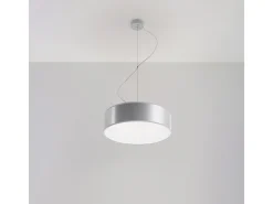 Sollux Lighting Lámparas colgantes Cercle minimalista de CLORURO DE POLIVINILO - 2 fuentes luminosas 3000K - L.35 x A.111 cm - Gris Hot
