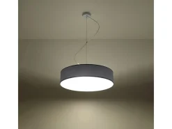 Sollux Lighting Lámpara Suspendida-Lámparas colgantes Cercle minimalista de CLORURO DE POLIVINILO - 3 fuentes luminosas 4000K - L.45 x A.111 cm - Gris