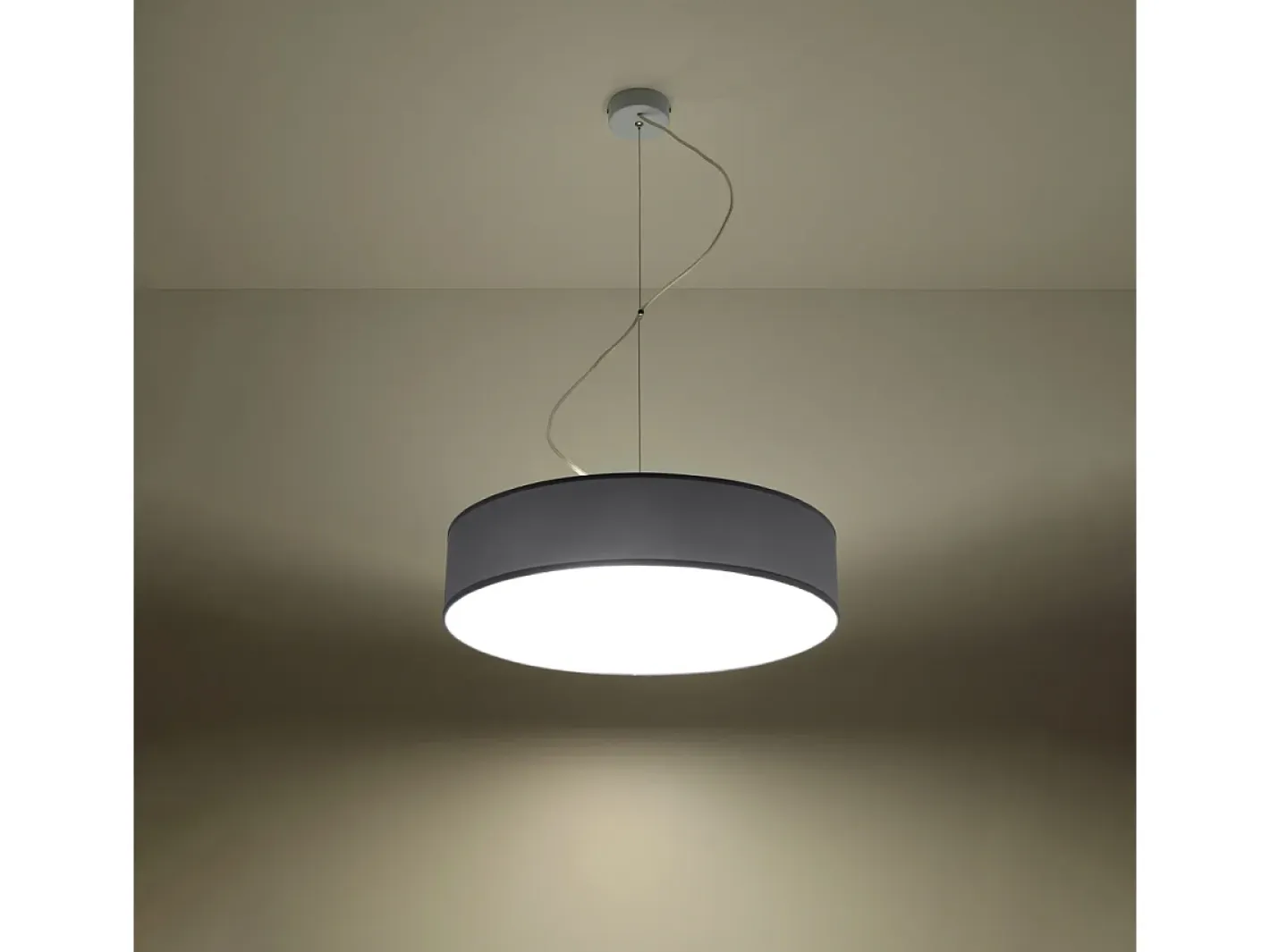 Sollux Lighting Lámpara Suspendida-Lámparas colgantes Cercle minimalista de CLORURO DE POLIVINILO - 3 fuentes luminosas 4000K - L.45 x A.111 cm - Gris
