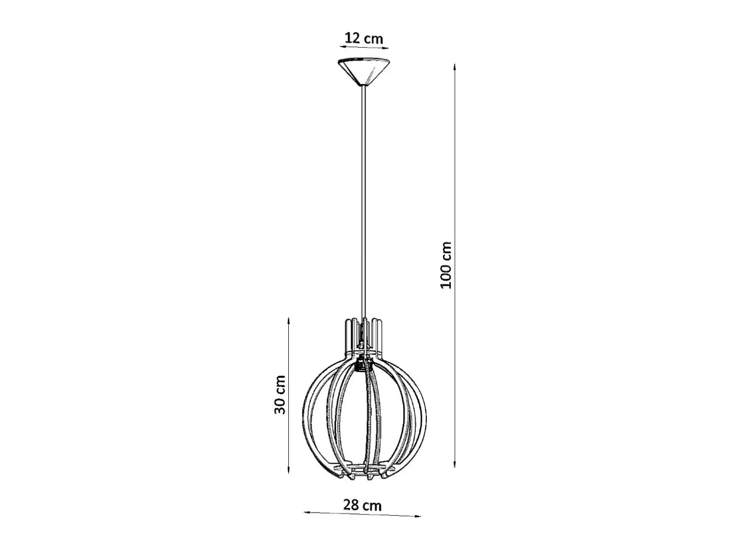 Sollux Lighting Lámpara Suspendida-Lámparas colgantes Citranova escandinavo de madera - 1 fuentes luminosas 4000K - L.28 x A.100 cm - madera natural Color natural claro