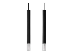 Sollux Lighting Lámpara Suspendida-Lámparas colgantes Eclim moderno de acero/vidrio - 2 fuentes luminosas 3000K - L.30 x A.120 cm - Negro