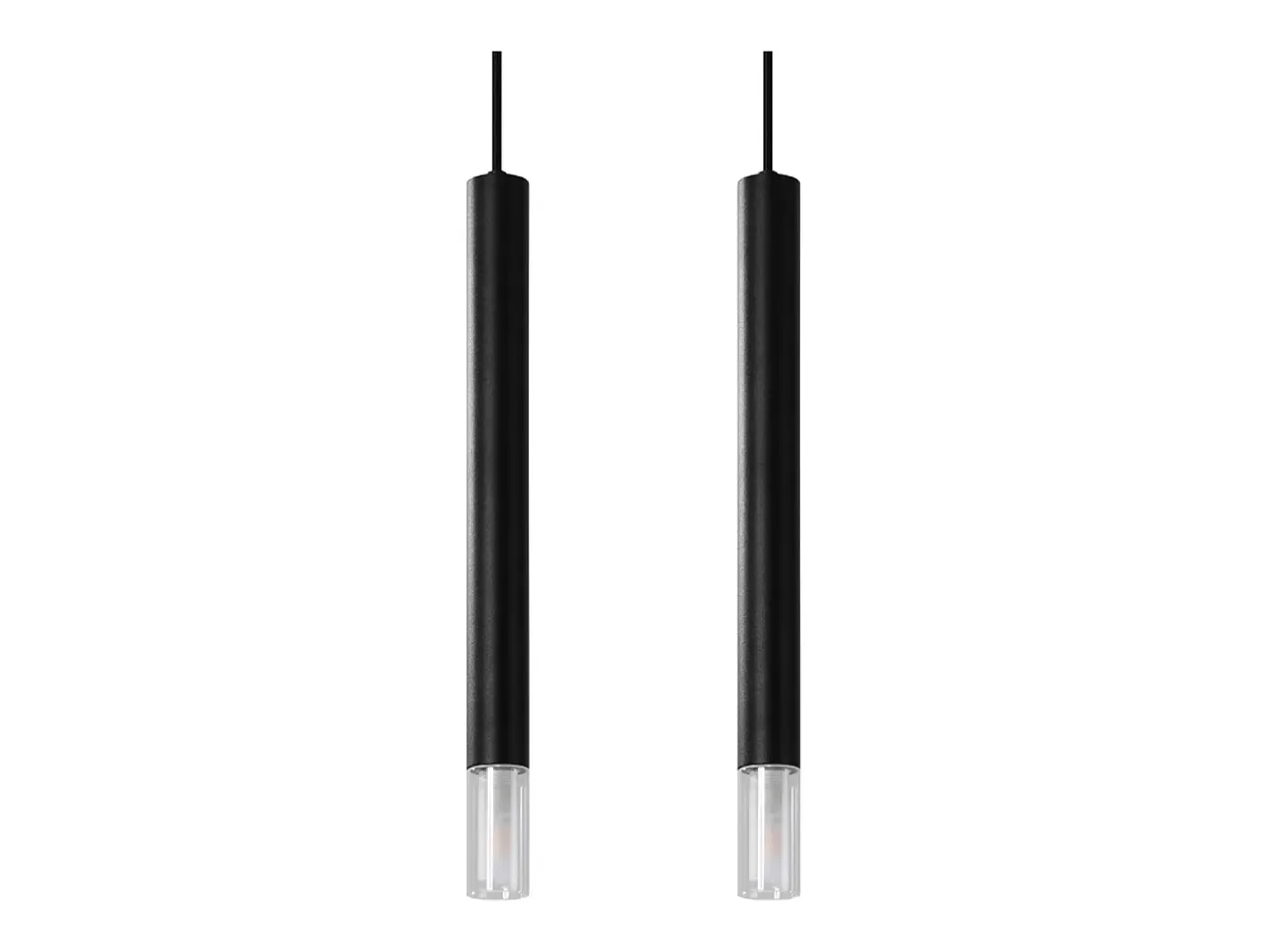 Sollux Lighting Lámpara Suspendida-Lámparas colgantes Eclim moderno de acero/vidrio - 2 fuentes luminosas 3000K - L.30 x A.120 cm - Negro