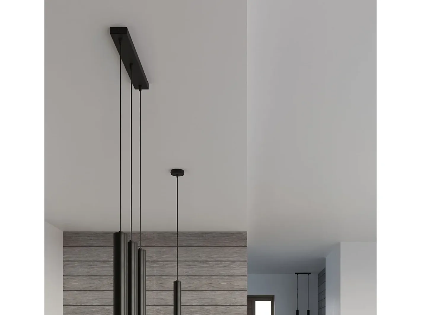 Sollux Lighting Lámpara Suspendida-Lámparas colgantes Eclim moderno de acero/vidrio - 2 fuentes luminosas 3000K - L.30 x A.120 cm - Negro