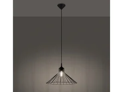 Sollux Lighting Lámparas Colgantes Eda Industrial De Acero - 1 Fuentes Luminosas - L.40 X A.86 Cm - Negro Hot