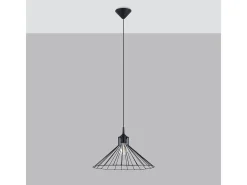 Sollux Lighting Lámparas Colgantes Eda Industrial De Acero - 1 Fuentes Luminosas - L.40 X A.86 Cm - Negro Hot