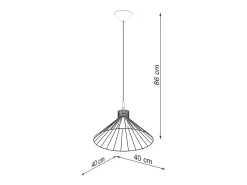 Sollux Lighting Lámparas Colgantes Eda Industrial De Acero - 1 Fuentes Luminosas - L.40 X A.86 Cm - Negro Hot