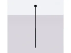 Sollux Lighting Lámpara Suspendida-Lámparas colgantes Elara moderno de acero - 1 fuentes luminosas 3000K - L.8 x A.120 cm - Negro