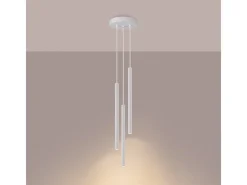 Sollux Lighting Lámpara Suspendida-Lámparas colgantes Elara moderno de acero - 3 fuentes luminosas 4000K - L.20 x A.120 cm - Blanco