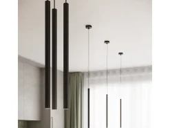 Sollux Lighting Lámpara Suspendida-Lámparas colgantes Elara moderno de acero - 3 fuentes luminosas 4000K - L.20 x A.120 cm - Negro