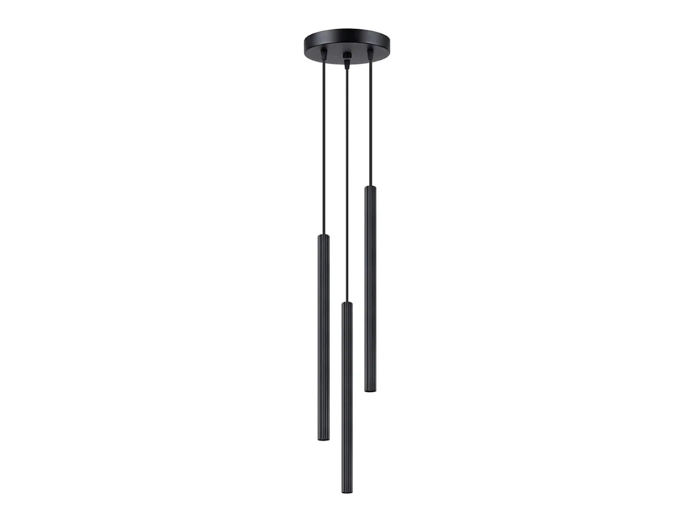 Sollux Lighting Lámpara Suspendida-Lámparas colgantes Elara moderno de acero - 3 fuentes luminosas 4000K - L.20 x A.120 cm - Negro