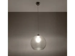 Sollux Lighting Lámparas colgantes Esfera minimalista de acero/vidrio - 1 fuentes luminosas 4000K - L.30 x A.120 cm - Transparente Sale