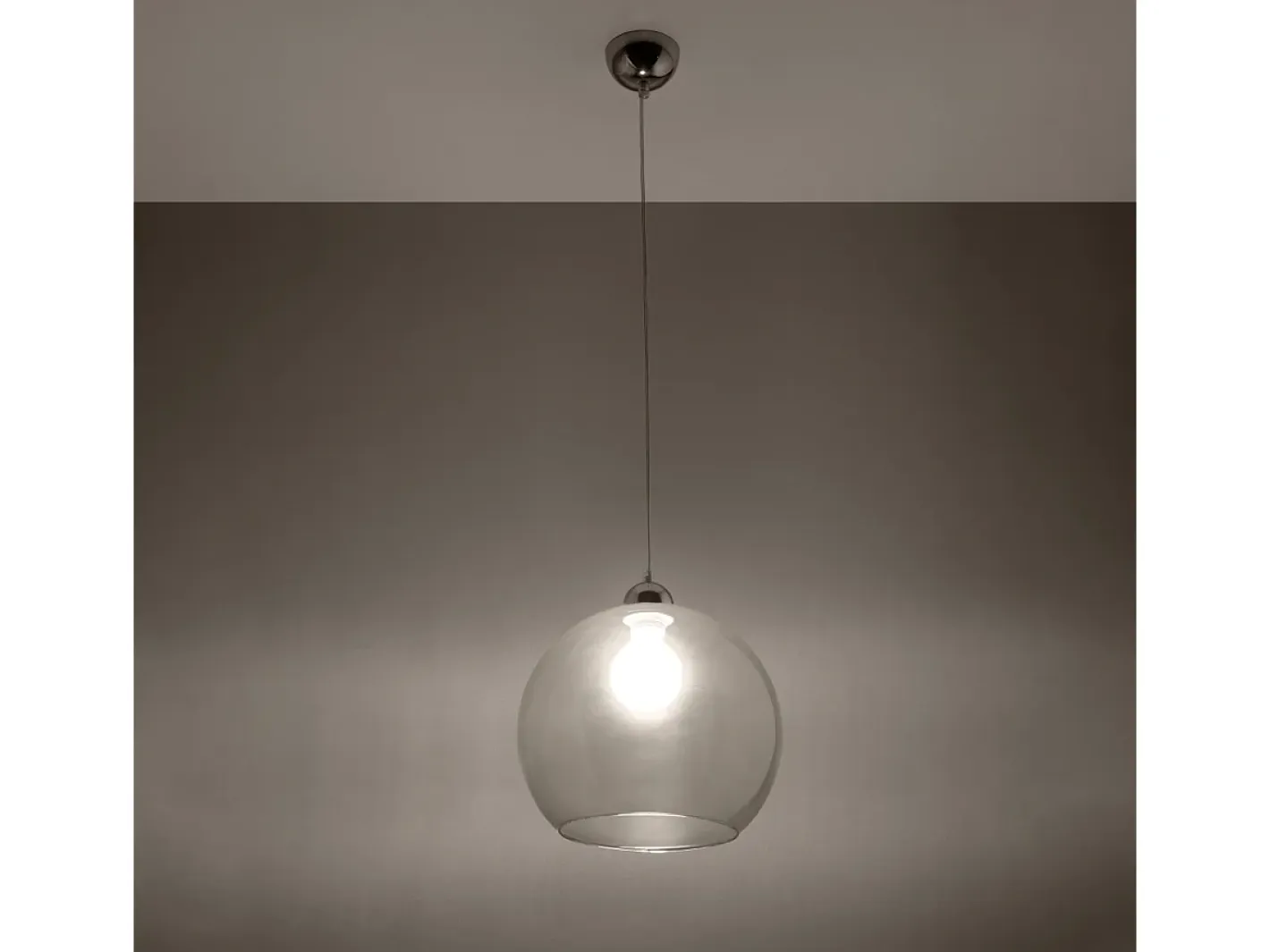 Sollux Lighting Lámparas colgantes Esfera minimalista de acero/vidrio - 1 fuentes luminosas 4000K - L.30 x A.120 cm - Transparente Sale