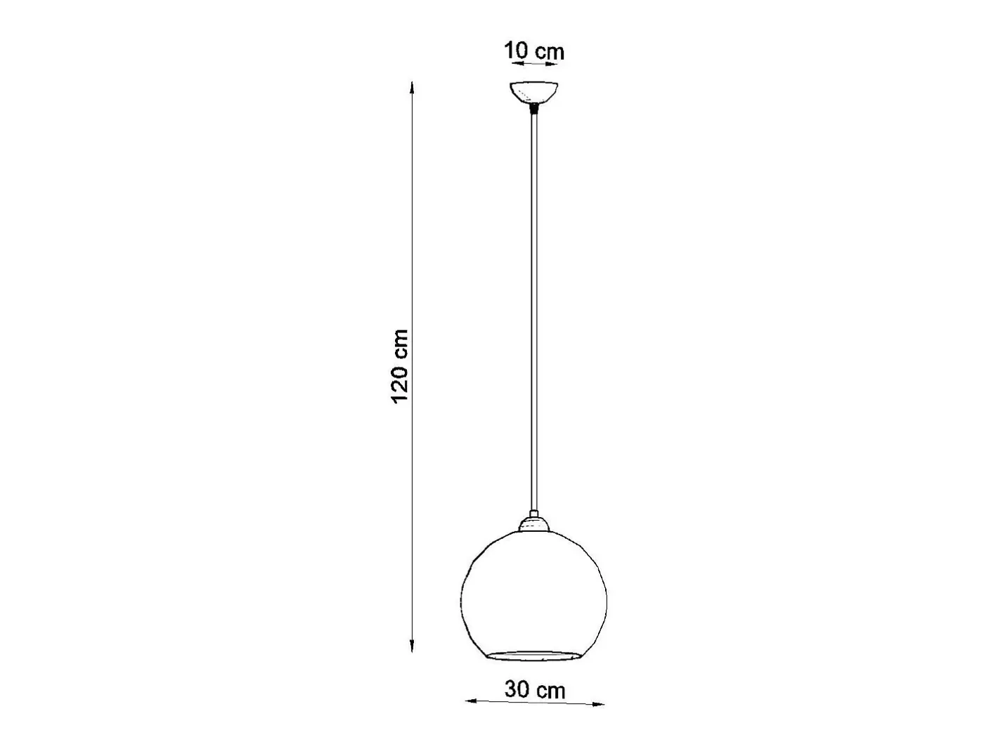Sollux Lighting Lámparas colgantes Esfera minimalista de acero/vidrio - 1 fuentes luminosas 4000K - L.30 x A.120 cm - Transparente Sale