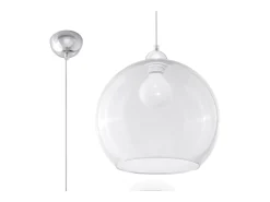 Sollux Lighting Lámparas colgantes Esfera minimalista de acero/vidrio - 1 fuentes luminosas 4000K - L.30 x A.120 cm - Transparente Sale