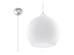 Online Sollux Lighting Lámparas colgantes Esfera minimalista de acero/vidrio - 1 fuentes luminosas 3000K - L.30 x A.120 cm - Blanco