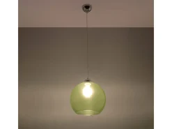 Discount Sollux Lighting Lámparas colgantes Esfera minimalista de acero/vidrio - 1 fuentes luminosas 4000K - L.30 x A.120 cm - Verde