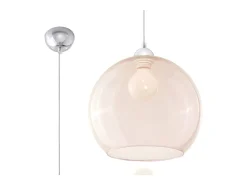 Sollux Lighting Lámparas colgantes Esfera minimalista de acero/vidrio - 1 fuentes luminosas 4000K - L.30 x A.120 cm - champán Beige Hot