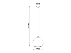 Sollux Lighting Lámparas colgantes Esfera minimalista de acero/vidrio - 1 fuentes luminosas 4000K - L.30 x A.120 cm - Amarillo Sale