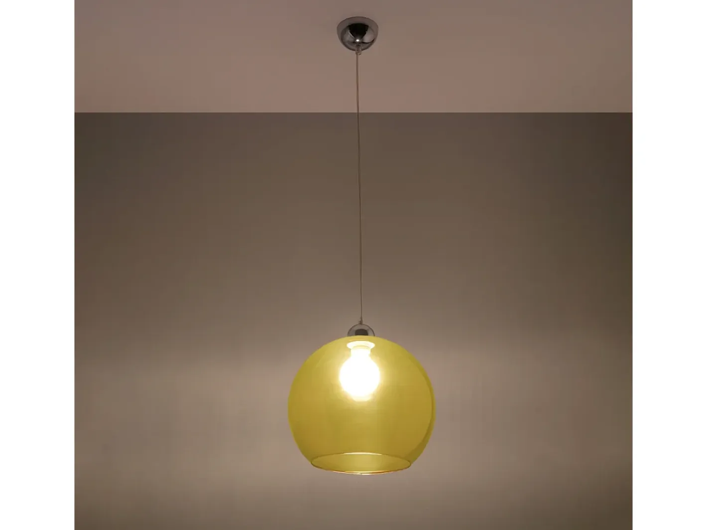 Sollux Lighting Lámparas colgantes Esfera minimalista de acero/vidrio - 1 fuentes luminosas 4000K - L.30 x A.120 cm - Amarillo Sale