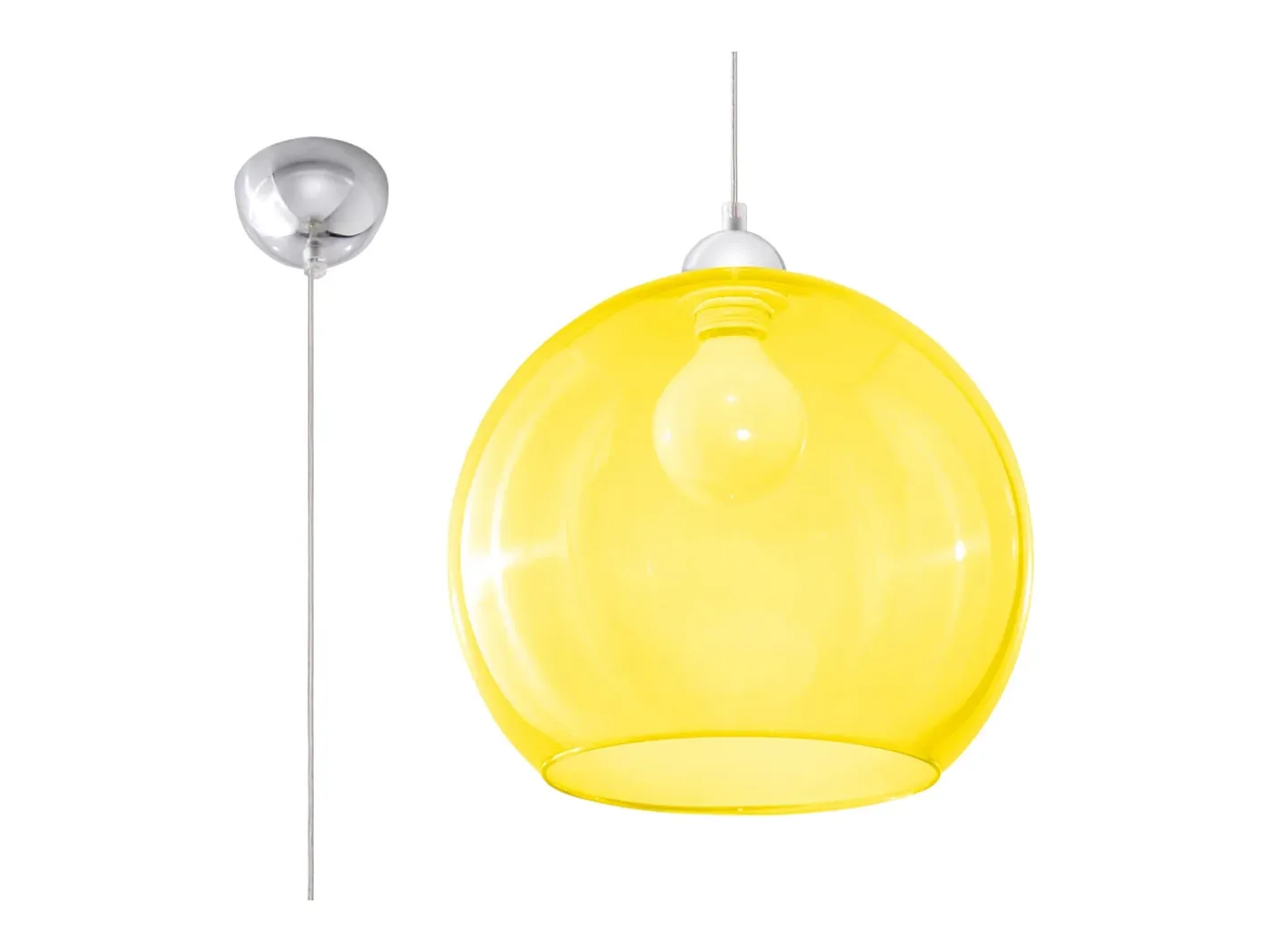 Sollux Lighting Lámparas colgantes Esfera minimalista de acero/vidrio - 1 fuentes luminosas 4000K - L.30 x A.120 cm - Amarillo Sale
