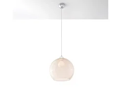 Sollux Lighting Lámpara Suspendida-Lámparas colgantes Esfera minimalista de acero/vidrio - 1 fuentes luminosas 3000K - L.30 x A.120 cm - champán Beige