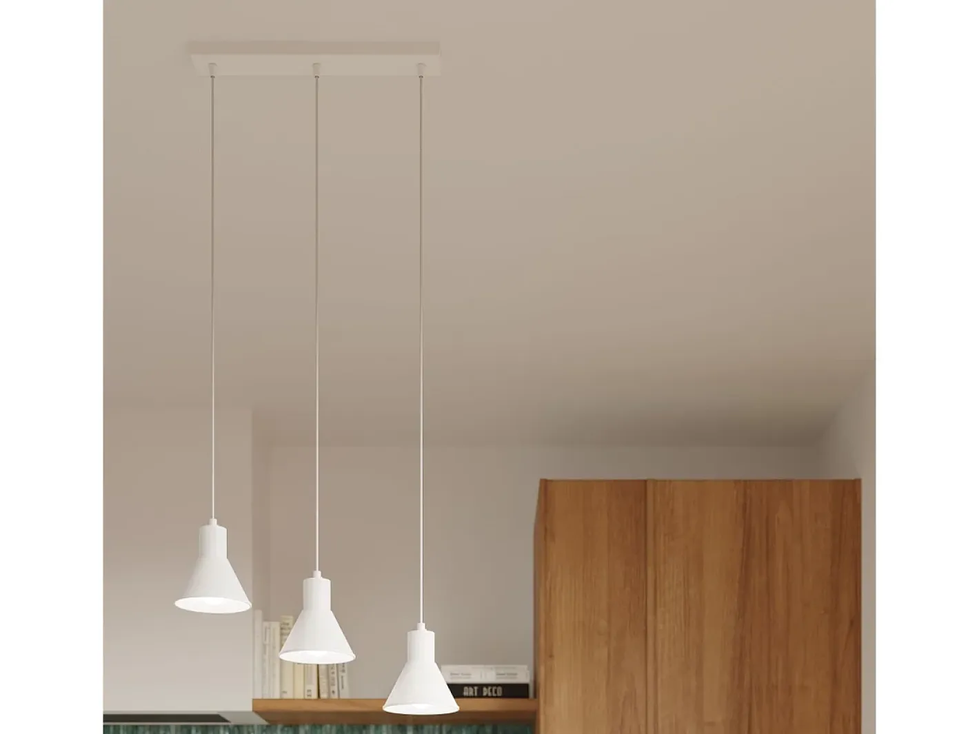 Clearance Sollux Lighting Lámparas colgantes Faldura moderno de acero - 1 fuentes luminosas 3000K - L.14 x A.120 cm - Blanco
