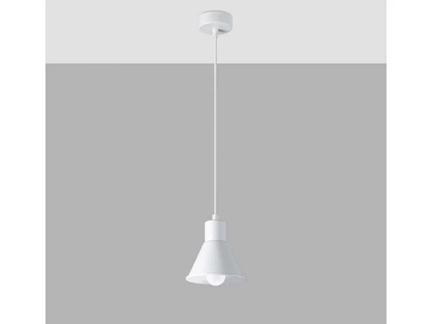 Clearance Sollux Lighting Lámparas colgantes Faldura moderno de acero - 1 fuentes luminosas 3000K - L.14 x A.120 cm - Blanco