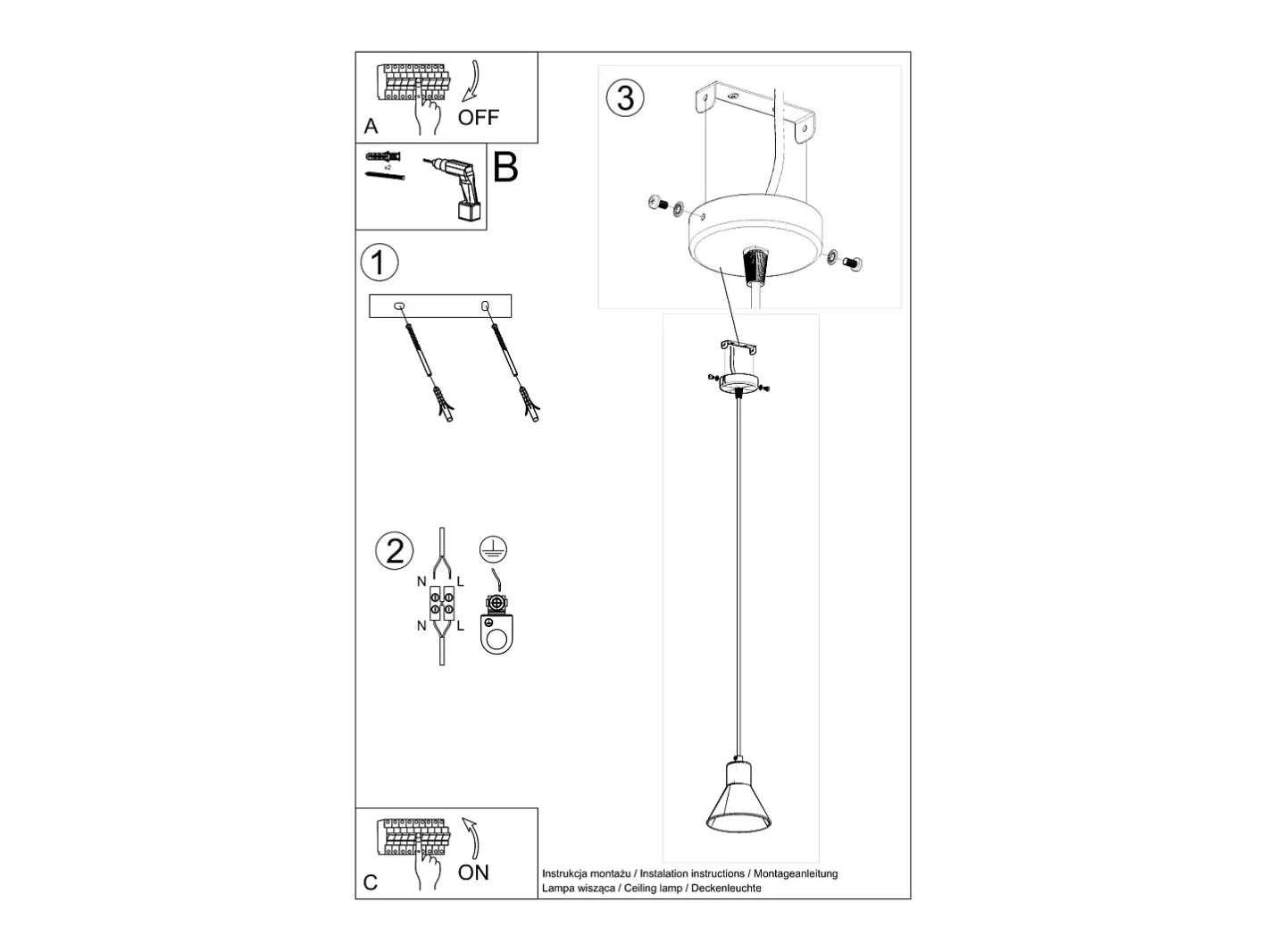 Clearance Sollux Lighting Lámparas colgantes Faldura moderno de acero - 1 fuentes luminosas 3000K - L.14 x A.120 cm - Blanco