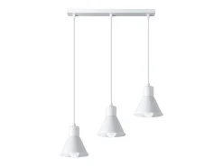 Sollux Lighting Lámpara Suspendida-Lámparas colgantes Faldura moderno de acero - 3 fuentes luminosas 3000K - L.45 x A.120 cm - Blanco