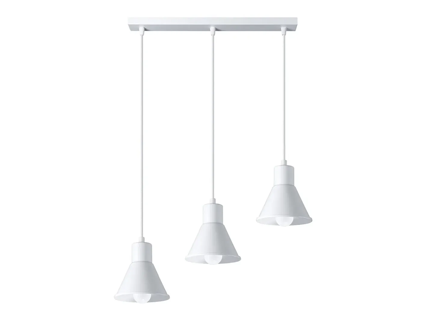 Sollux Lighting Lámpara Suspendida-Lámparas colgantes Faldura moderno de acero - 3 fuentes luminosas 4000K - L.45 x A.120 cm - Blanco