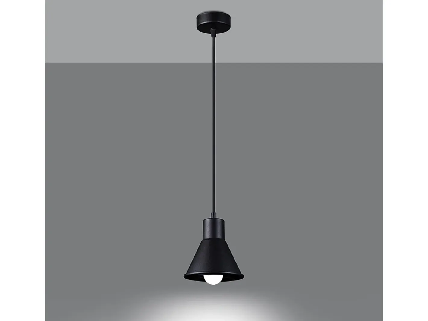 Sollux Lighting Lámpara Suspendida-Lámparas colgantes Faldura moderno de acero - 1 fuentes luminosas 4000K - L.14 x A.120 cm - Negro