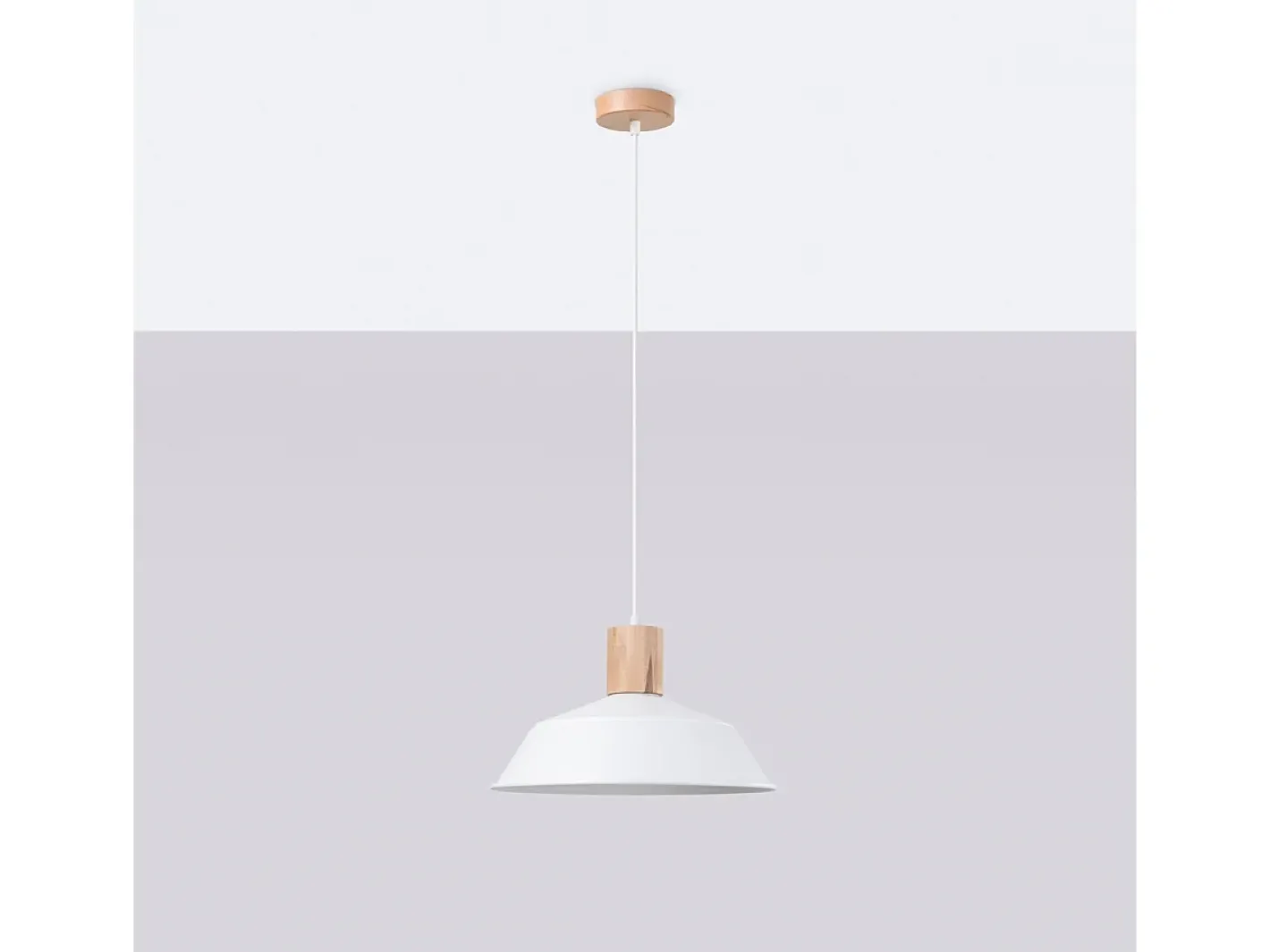 New Sollux Lighting Lámparas Colgantes Fano Escandinavo De Acero - 1 Fuentes Luminosas - L.34 X A.120 Cm - Blanco