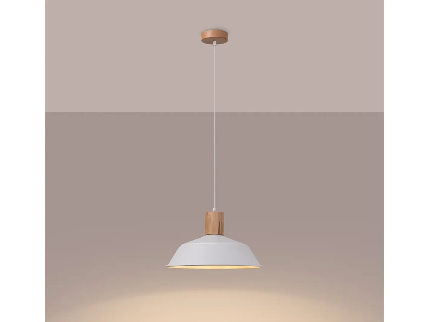 New Sollux Lighting Lámparas Colgantes Fano Escandinavo De Acero - 1 Fuentes Luminosas - L.34 X A.120 Cm - Blanco
