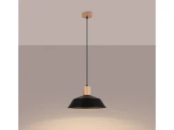 Discount Sollux Lighting Lámparas colgantes Fanova escandinavo de acero - 1 fuentes luminosas 4000K - L.34 x A.120 cm - Negro