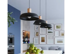 Discount Sollux Lighting Lámparas colgantes Fanova escandinavo de acero - 1 fuentes luminosas 4000K - L.34 x A.120 cm - Negro