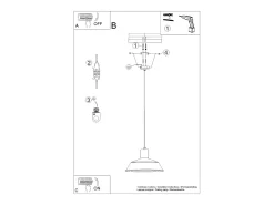 Discount Sollux Lighting Lámparas colgantes Fanova escandinavo de acero - 1 fuentes luminosas 4000K - L.34 x A.120 cm - Negro
