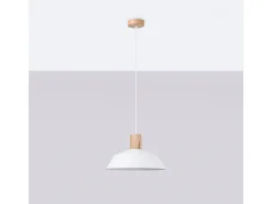 Sollux Lighting Lámpara Suspendida-Lámparas colgantes Fanova escandinavo de acero - 1 fuentes luminosas 3000K - L.34 x A.120 cm - Blanco