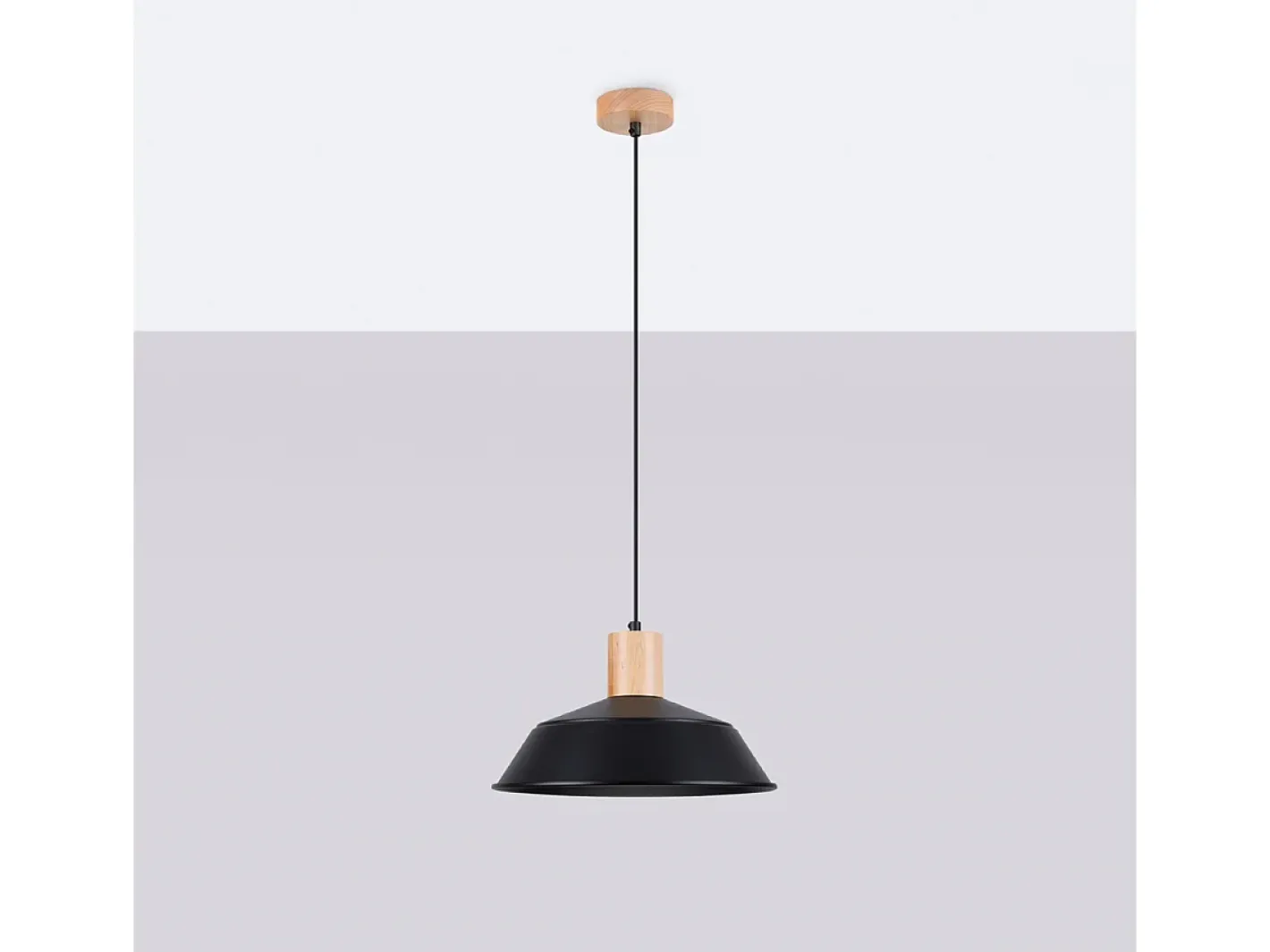 Sollux Lighting Lámpara Suspendida-Lámparas colgantes Fanova escandinavo de acero - 1 fuentes luminosas 3000K - L.34 x A.120 cm - Negro