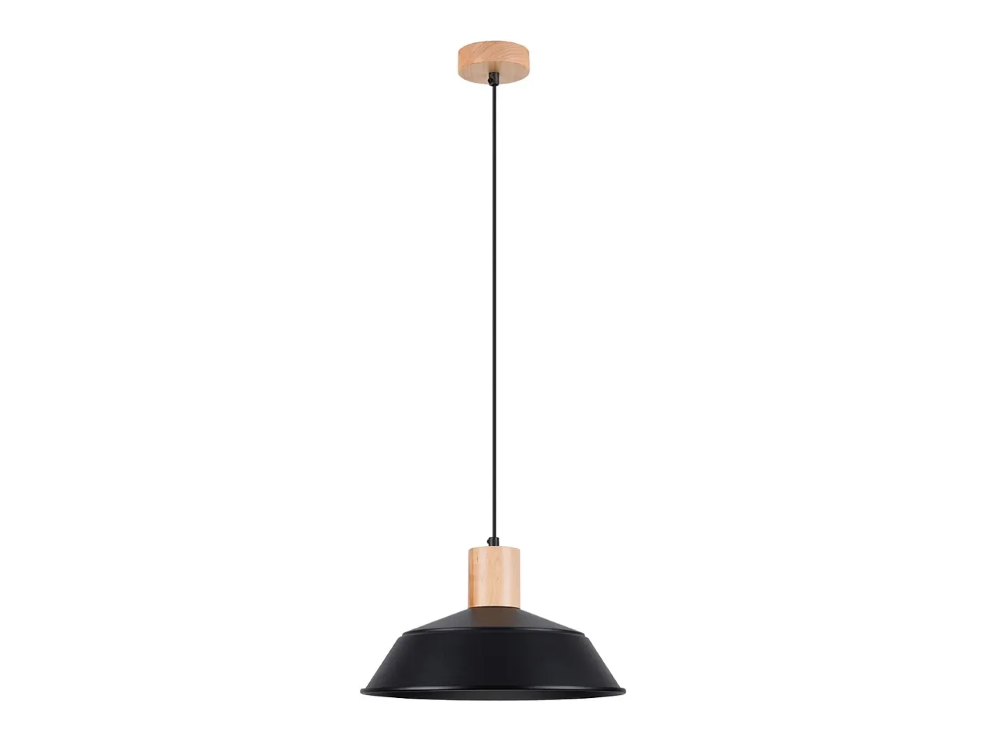 Sollux Lighting Lámpara Suspendida-Lámparas colgantes Fanova escandinavo de acero - 1 fuentes luminosas 3000K - L.34 x A.120 cm - Negro