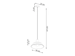 Sollux Lighting Lámpara Suspendida-Lámparas colgantes Fanova escandinavo de acero - 1 fuentes luminosas 3000K - L.34 x A.120 cm - Negro